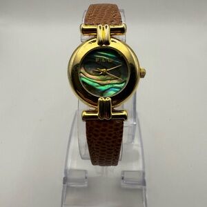 Vintage Folio Women's Gold Tone Watch with Mother of Pearl Face (New Battery)